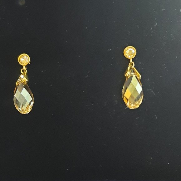 Swarovski SCS 2014 Oro Pierced Earrings - Champagne drop crystal earrings